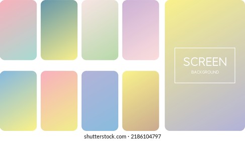 
Vibrante y suave gradiente pastel de color sutil conjunto de fondo para dispositivos, pantallas de pc y smartphone Modern suave color pastel fondo ux vectorial e ilustración de diseño ui.