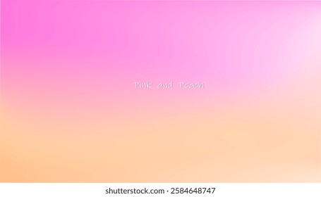 Vibrant soft pink and peach gradient background. Smooth color transition. Perfect for beauty product background. Vector illustration