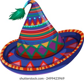 Vibrant sombrero with traditional Mexican patterns