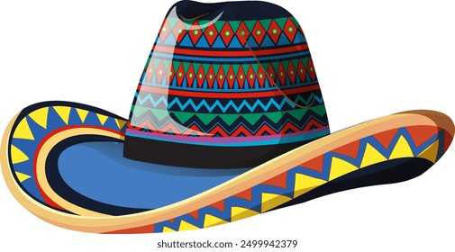 Vibrant sombrero with traditional Mexican patterns