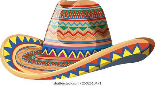 Vibrant sombrero with traditional Mexican patterns