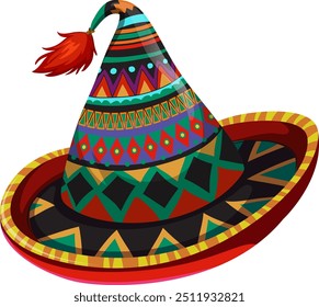 Sombrero vibrante com padrões mexicanos tradicionais