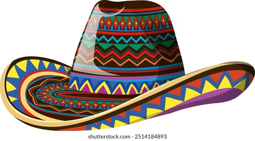 Sombrero vibrante com padrões mexicanos tradicionais