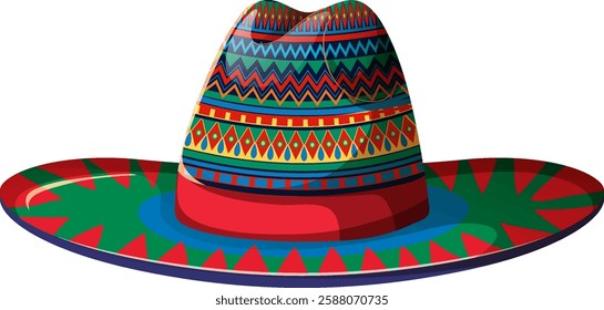 Vibrant sombrero with traditional Mexican patterns