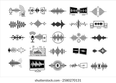 Vibrant sound wave oscillation with glowing colors, representing music, audio equalizer, and voice recognition technology. Perfect for digital AI, tech, and futuristic sound concepts.