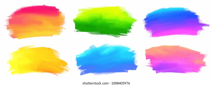 Vibrant spectrum colors vector acrylic paint stains