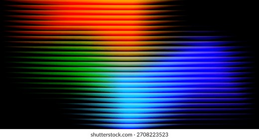 Lebhaftes Spektrum horizontal gestreiften Hintergrund mit dynamischen bunten Linien.