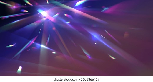 Vibrant Spectrum Illusions: A Surreal Composition of Softly Blending Purple and Neon Beams Forming a Cosmic Web of Abstract Radiance and Digital Aesthetics.
