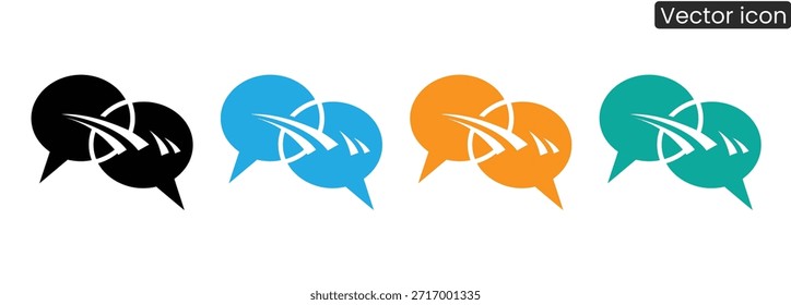 Vibrant speech bubble icons for communication and dialogue needs