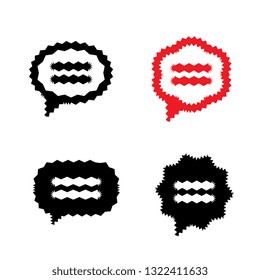 Vibrant Speech Bubble or Message Symbol Vector Icon Collection. Set of Thought Bubbles, Messages or Communication Signs
