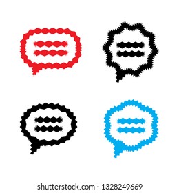 Vibrant Speech Bubble or Message Symbol Vector Icon Collection. Set of Thought Bubbles, Messages or Communication Signs