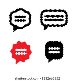 Vibrant Speech Bubble or Message Symbol Vector Icon Collection. Set of Thought Bubbles, Messages or Communication Signs