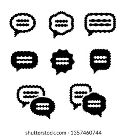 Vibrant Speech Bubble or Message Symbol Vector Icon Collection. Set of Thought Bubbles, Messages or Communication Signs