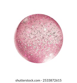 Un vibrante diseño de esfera adornado con brillo rosa para un aspecto festivo y brillante.