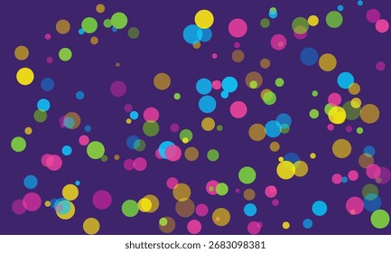Esferas vibrantes flutuando em um fundo abstrato roxo profundo