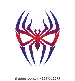 Vibrant Spider Tribal Tattoo Emblem Logo Face mask Design Vector for Tee Shirt Graphic