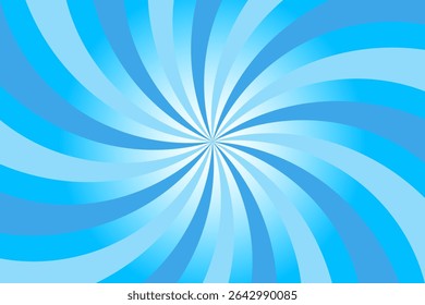 Vibrant spiral pattern with shades of blue in a dynamic motion design creating an energetic ice swirl visual effect