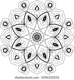 Vibrant Spiritual Mandala Design, Delicate watercolor flower mandala, Floral Watercolor Mandala Clipart, watercolor illustration of Muslim mandala