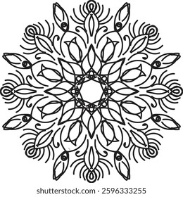 Vibrant Spiritual Mandala Design, Delicate watercolor flower mandala, Floral Watercolor Mandala Clipart, watercolor illustration of Muslim mandala