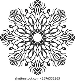 Vibrant Spiritual Mandala Design, Delicate watercolor flower mandala, Floral Watercolor Mandala Clipart, watercolor illustration of Muslim mandala