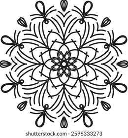 Vibrant Spiritual Mandala Design, Delicate watercolor flower mandala, Floral Watercolor Mandala Clipart, watercolor illustration of Muslim mandala