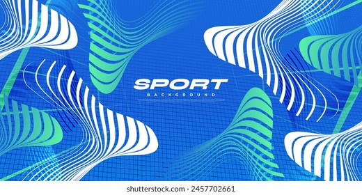 Vibrant Sport Background with Abstract Shapes and Patterns in Futuristic Technology Concept