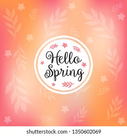Vibrant spring flowers background, floral frame, vector illustra