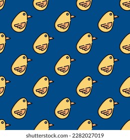 Baldosas cuadradas vibrantes adornadas con una obra de arte animal. Patrón sin foco con animales sobre fondo azul usafa. Diseño de un folleto con un icono animal.