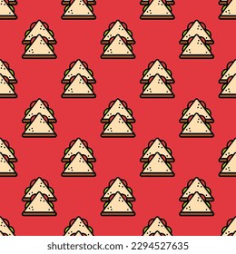 Vibrantes azulejos cuadrados adornados con una obra de arte culinaria. Patrón sin foco con sándwich sobre fondo de chicle de burbuja. Diseñar menús para hacerlos visualmente atractivos.