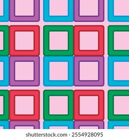 Vibrant squares in a repeating grid pattern