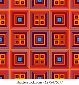 Vibrant squares seamless pattern, abstract colorful background, texture.
