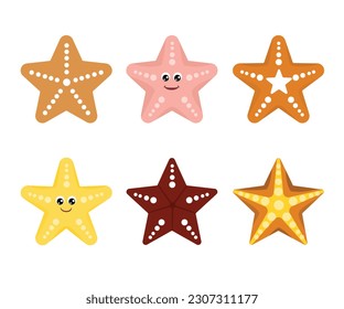 Vibrant starfish assortment: infuse your designs with seaside charm. Ideal for adding a pop of color and coastal flair