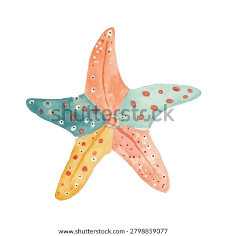 Vibrant starfish with multicolored spots