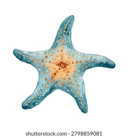 Vibrant starfish with orange center