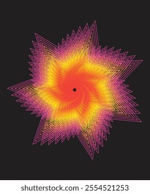 A vibrant star-shaped design with gradient shades of pink and orange, perfect for creative projects, digital artwork, or colorful branding.