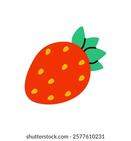 A Vibrant Strawberry Illustration that beautifully captures Freshness and Flavor in art
