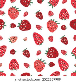 A Vibrant Strawberry Seamless Pattern is perfect for creating Fresh and Exciting Designs. Food background