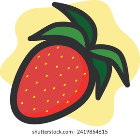 Vibrant strawberry vector, capturing the freshness and sweetness of this juicy fruit. Perfect for fresh and appetizing designs