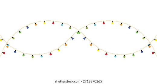 A vibrant string of colorful decorative lights creates a festive and joyful atmosphere perfect for any celebration EPS vector
