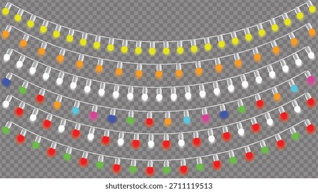 Colección vibrante de luces de cadena para decoraciones festivas