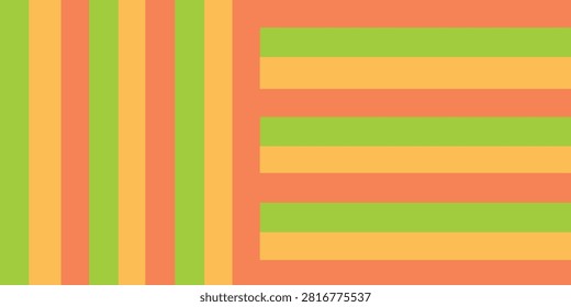 Vibrant striped pattern featuring horizontal and vertical lines in bright colors, creating a lively visual effect.