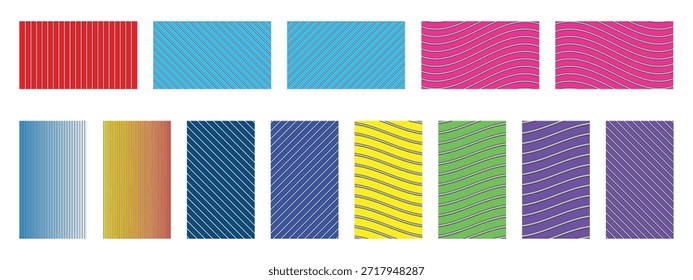 Colección Ilustración vectorial vibrante del patrón de las rayas con las rayas de las ondas..