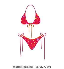 Traje de banho de biquíni vibrante e elegante. Ilustração vetorial do conceito de verão.