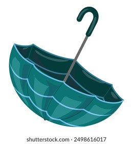 Vibrant and stylish green umbrella vector illustration isolated on a white background, digitally generated artwork providing protection from the rain in a modern and decorative design
