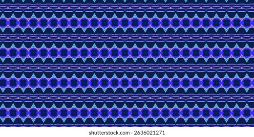 A vibrant and stylish seamless pattern featuring alternating geometric shapes in shades of blue and purple.