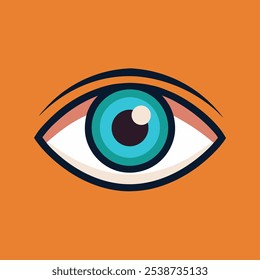 A vibrant, stylized illustration of a single eye, perfect for adding a pop of color and a touch of whimsy to your designs. This fun and playful graphic is ideal for projects related to vision.