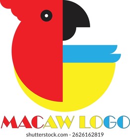 Ein lebendiges stylisiertes Ara Head Logo.