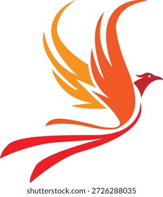Vibrant stylized phoenix bird graphic symbolizing rebirth and triumph