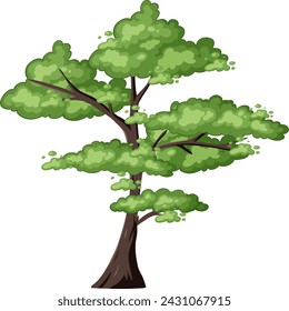 A vibrant, stylized vector graphic of a tree