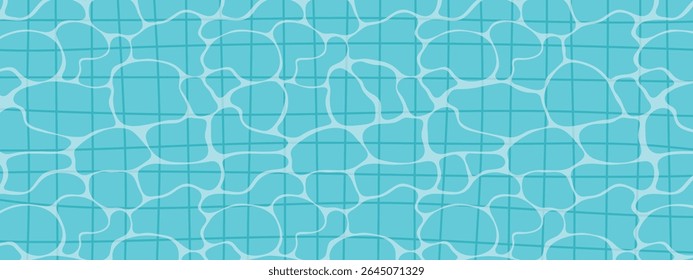 vibrant summer banner with a turquoise swimming pool background; perfect for vacation promotions, resort ads, seasonal sales, or tropical-themed designs; vector illustration
